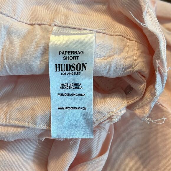 Hudson High Rise Paperbag Linen Blend Shorts in Pearl Blush New Size 32 - Picture 7 of 8